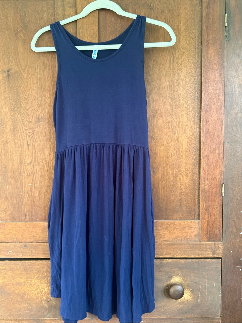 Classic Navy Sleeveless Jersey Dress
